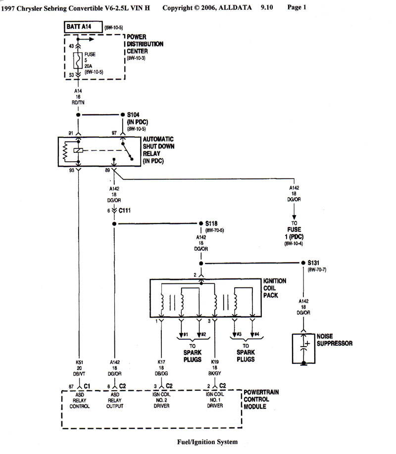 1996 Chrysler sebring convertible starter