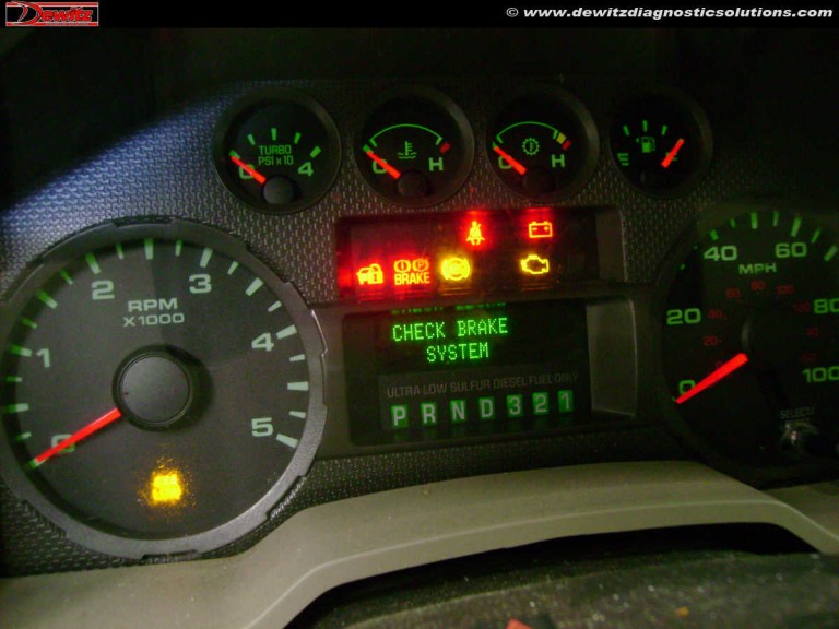 2010 Ford F250 Instrument Cluster Warning Lights Check Brake System No