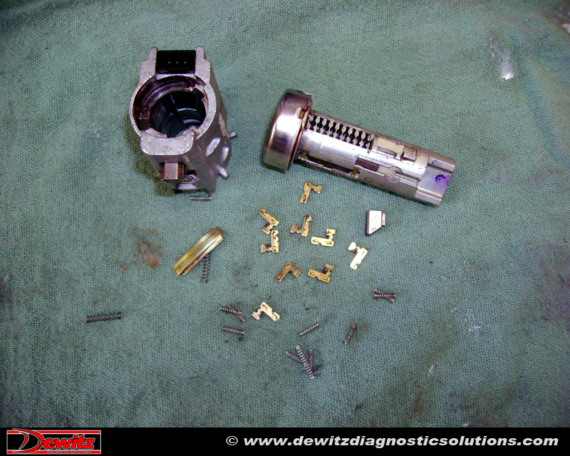 GM Key Lock Cylinder Tumblers Disassembled